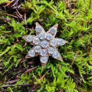 Antique Victorian Seven Point Rhinestone Star Brooch
